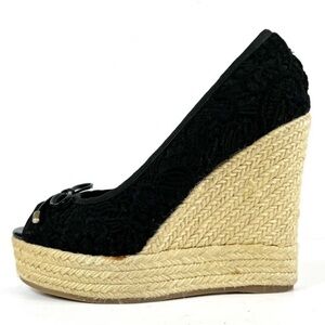 ALDO Espadrille Platform Canvas Lace Wedge Shoes